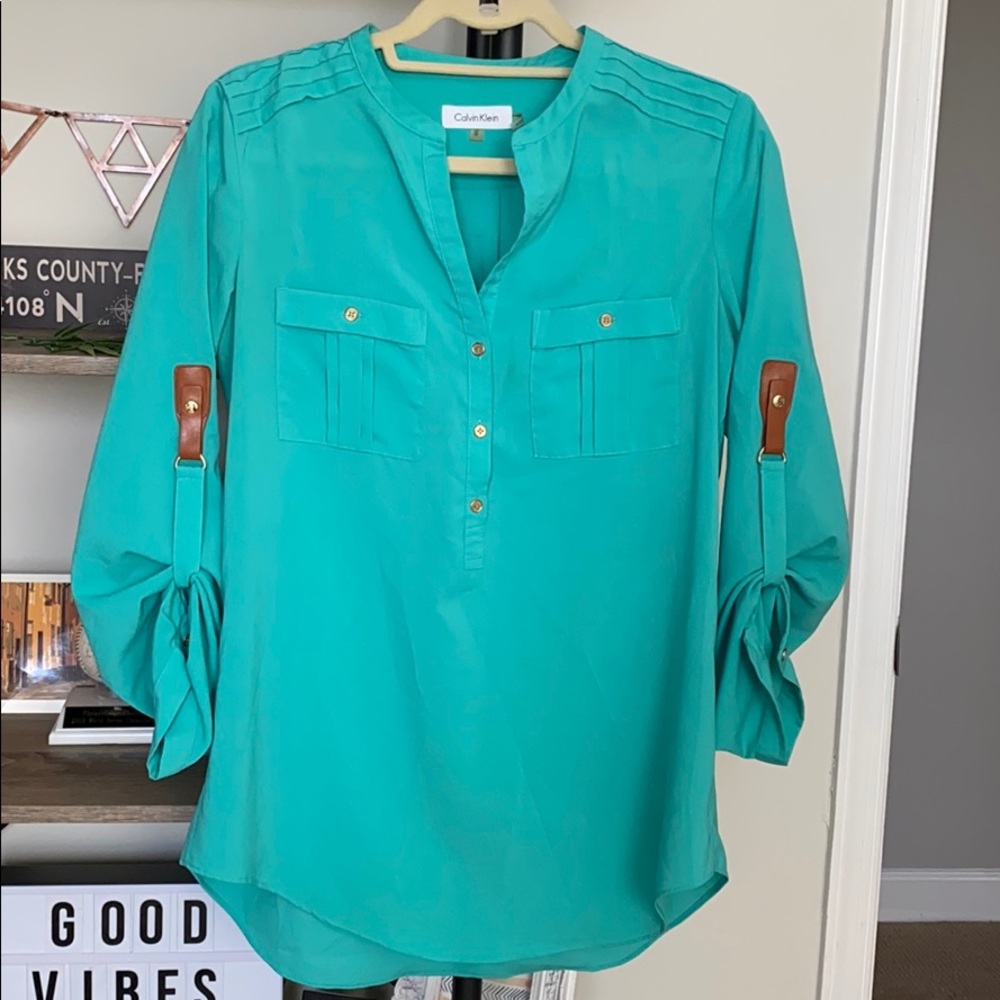 Teal Calvin Klein blouse